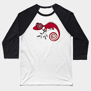 Chameleon Psychedelic Rosso Baseball T-Shirt
